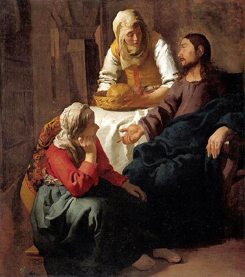 Johannes Vermeer Christ in the House of Martha and Mary oil painting image